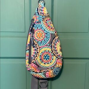 Vera Bradley Multicolor Medallion Sling Backpack - Teal, Yellow, Pink, Blue